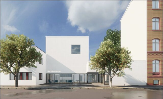 Visualisierung des Erweiterungsbaus für das Olof-Palme-Zentrum © wiechers beck und partner Gesellschaft von Architekten mbH